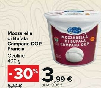 Carrefour Market Francia - mozzarella di bufala campana dop offerta