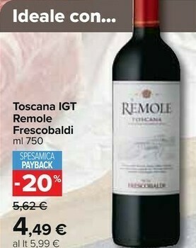 Carrefour Market Toscana igt remole offerta