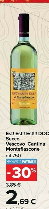 Carrefour Market Az. vinicola falesco - est! est!! est!!! di montefiascone 750 g(ml) offerta