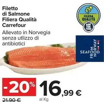 Carrefour Market Filetto di salmone filiera qualità offerta