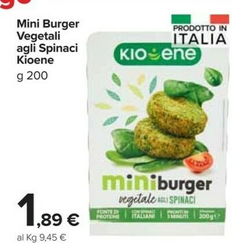 Carrefour Market Mini burger vegetali agli spinaci 200 g(ml) offerta