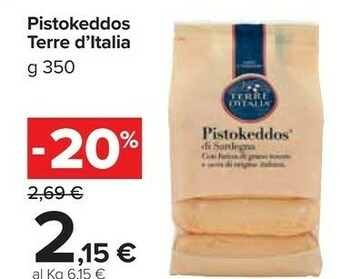 Carrefour Market Pistokeddos di sardegna 350 g(ml) offerta