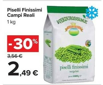 Carrefour Market Campi reali - piselli fini surgelati le verdurissime 1000 g(ml) offerta