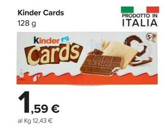 Carrefour Market Kinder cards 128 g(ml) offerta