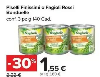 Carrefour Market Piselli fini cotti al vapore 140 g(ml) offerta