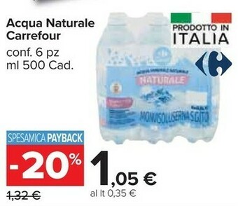 Carrefour Market Carrefour acqua naturale offerta