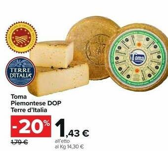 Carrefour Market Toma piemontese dop offerta