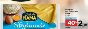 Carrefour Market Giovanni rana - lasagne alla bolognese offerta