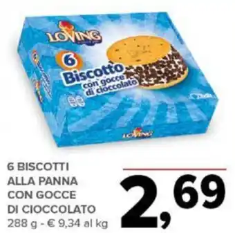 Todis 6 BISCOTTI ALLA PANNA CON GOCCE DI CIOCCOLATO 288 g offerta