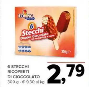 Todis 6 STECCHI RICOPERTI DI CIOCCOLATO 300 g offerta