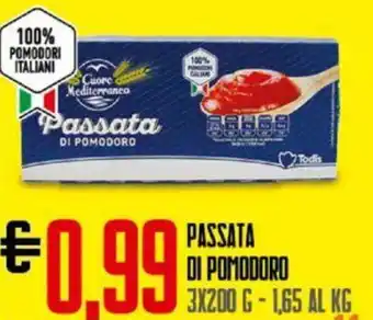 Todis PASSATA DI POMODORO 3X200 G offerta