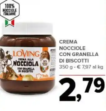 Todis CREMA NOCCIOLE CON GRANELLA DI BISCOTTI 350 g offerta