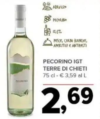Todis PECORINO IGT TERRE DI CHIETI 75 cl offerta