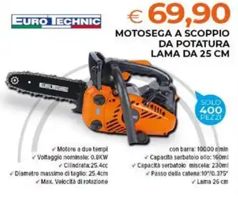 Todis MOTOSEGA A SCOPPIO DA POTATURA LAMA DA 25 CM offerta