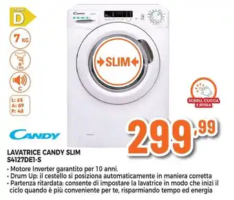 Expert CANDY LAVATRICE CANDY SLIM S4127DE1-S offerta