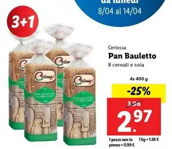 Lidl Certossa Pan Bauletto 8 cereali e soia offerta