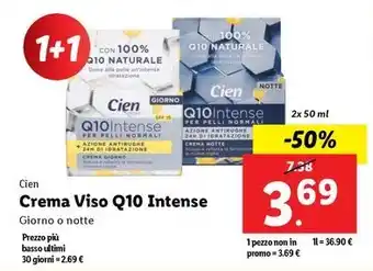 Lidl Cien Crema Viso Q10 Intense offerta