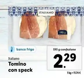 Lidl Italiamo Tomino con speck 195 g confezione offerta