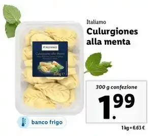Lidl Italiamo Culurgiones alla menta 300 g confezione offerta