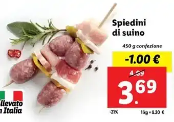 Lidl Spiedini di suino 450 g confezione offerta