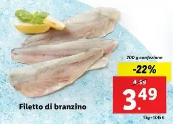Lidl Filetto di branzino 200 g confezione offerta