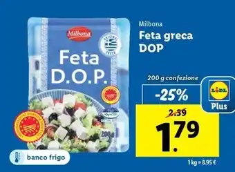 Lidl Milbona Feta greca DOP 200 g confezione offerta