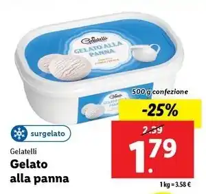 Lidl Gelatelli Gelato alla panna 500 g confezione offerta