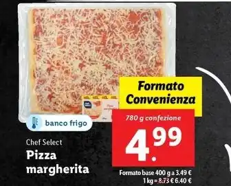 Lidl Chef Select Pizza margherita 780 g confezione offerta