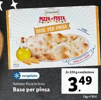 Lidl Italiamo-Pizza in festa Base per pinsa 2x 220 g confezione offerta