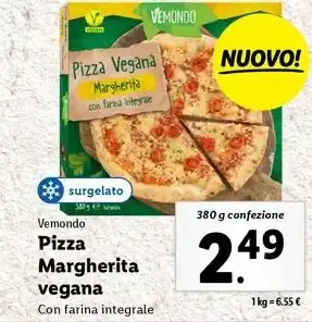 Lidl Vemondo Pizza Margherita vegana 380 g confezione offerta