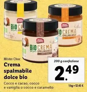 Lidl Mister Choc Crema spalmabile dolce bio 200 g confezione offerta