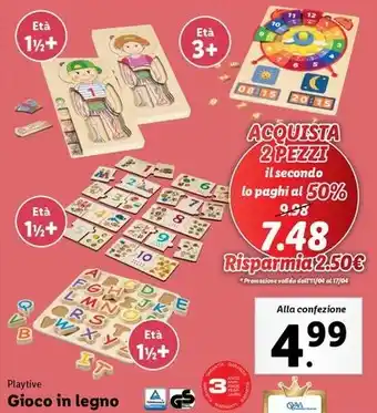 Lidl Playtive Gioco in legno offerta