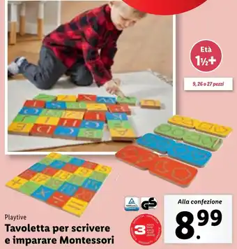 Lidl Playtive Tavoletta per scrivere e imparare Montessori offerta