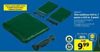 Lidl PARKSIDE Telo multiuso 4x5 m, 1 pezzo o 2x5 m, 2 pezzi offerta