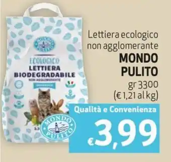 Belmarket Lettiera ecologico non agglomerante MONDO PULITO gr 3300 offerta