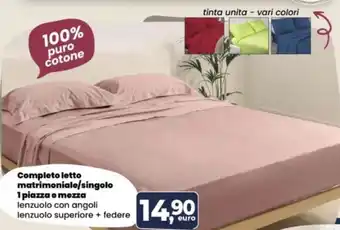 Completo letto matrimoniale/singolo 1 piazza e mezza