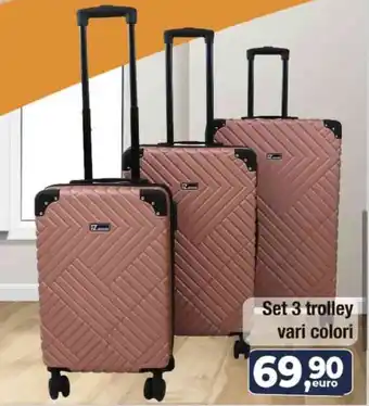 Set 3 trolley vari colori