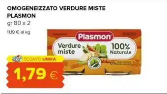 Tigre OMOGENEIZZATO VERDURE MISTE PLASMON gr 80 x 2 offerta