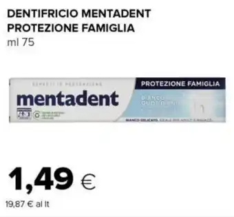 Tigre DENTIFRICIO MENTADENT PROTEZIONE FAMIGLIA ml 75 offerta