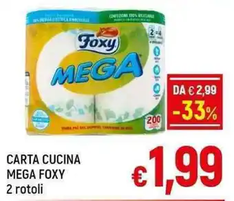 A&O CARTA CUCINA MEGA FOXY 2 rotoli offerta