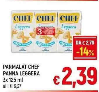 A&O PARMALAT CHEF PANNA LEGGERA 3x 125 ml offerta