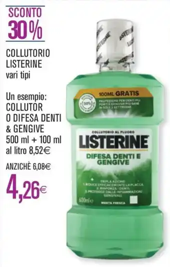 Coop COLLUTORIO LISTERINE vari tipi offerta