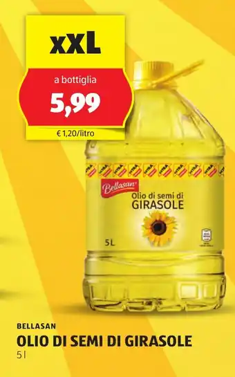ALDI BELLASAN OLIO DI SEMI DI GIRASOLE 5 l offerta