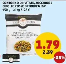 PENNY CONTORNO DI PATATE, ZUCCHINE E CIPOLLE ROSSE DI TROPEA IGP 450 g offerta