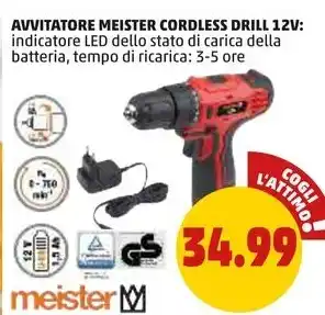 PENNY AVVITATORE MEISTER CORDLESS DRILL 12V offerta