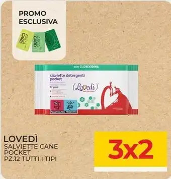 Arcaplanet LOVEDÌ SALVIETTE CANE POCKET PZ.12 TUTTI I TIPI offerta