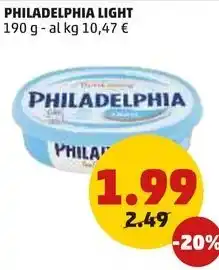 PENNY PHILADELPHIA LIGHT 190 g offerta