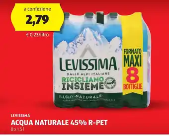 ALDI LEVISSIMA ACQUA NATURALE 45% R-PET 8 x 1,5 l offerta