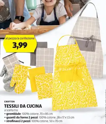 ALDI CROFTON TESSILI DA CUCINA offerta