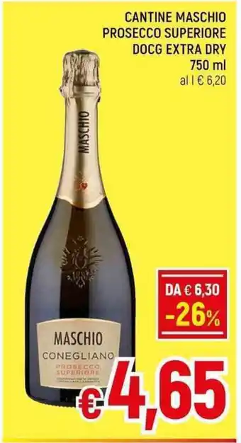 A&O CANTINE MASCHIO PROSECCO SUPERIORE DOCG EXTRA DRY 750 ml offerta